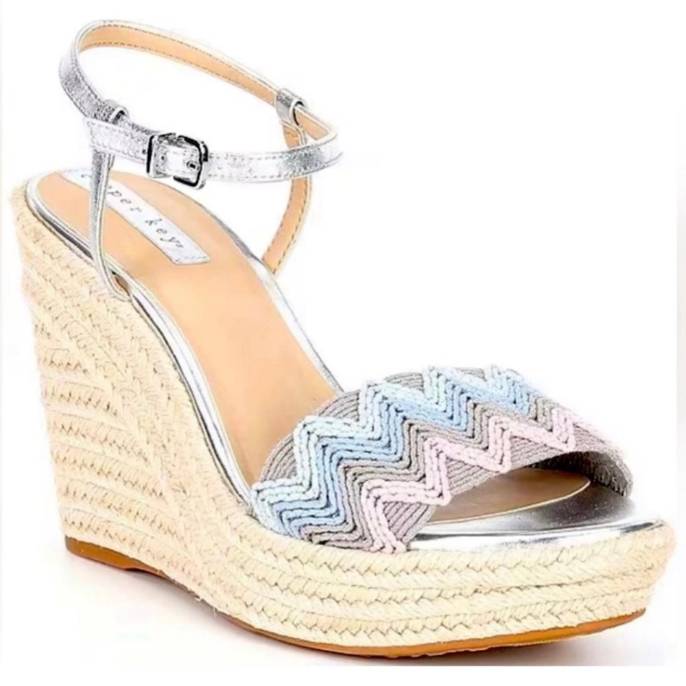 COPPER KEY WATERLILY ANKLE STRAP WEDGES